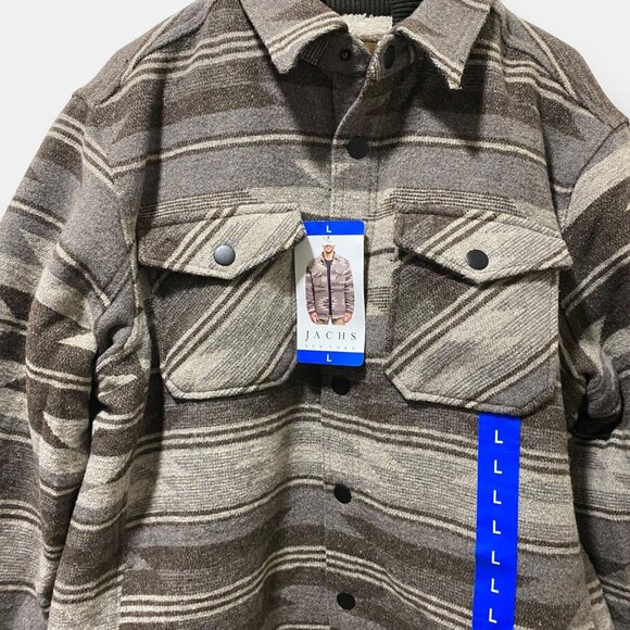 NWT Jachs New York Mens Aztec Sherpa-Lined Snap Button Jacket L - Picture 2 of 16